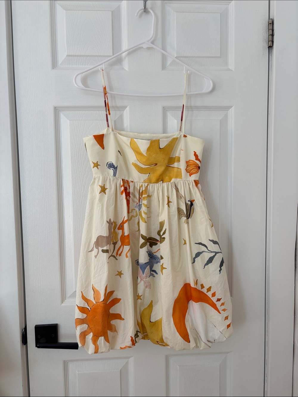 Zara Printed Cream Dress - Size Small
